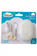 KIT HIGIENE 3 PECAS COM NECESSAIRE UNISSEX PIMPOLHO AMARELO