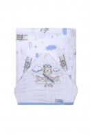 TOALHA C/CAPUZ BABY JOY SOFT ESTAMPADA 80CMX90CM PCT C/01UN //AVIOES