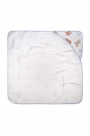 TOALHA C/CAPUZ DE CANTO BABY JOY SOFT MAIS ESTAMPADA 85CMX85CM PCT C/01UN //URSO CARRINHO